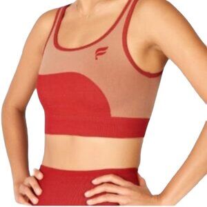Fabletics Red Sports Bra No Padding Athletic Athlesure Sporty Workout Yoga XS
